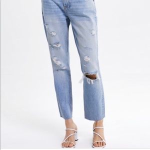 Zara The Cigarette Demin in Sunrise Blue size 4